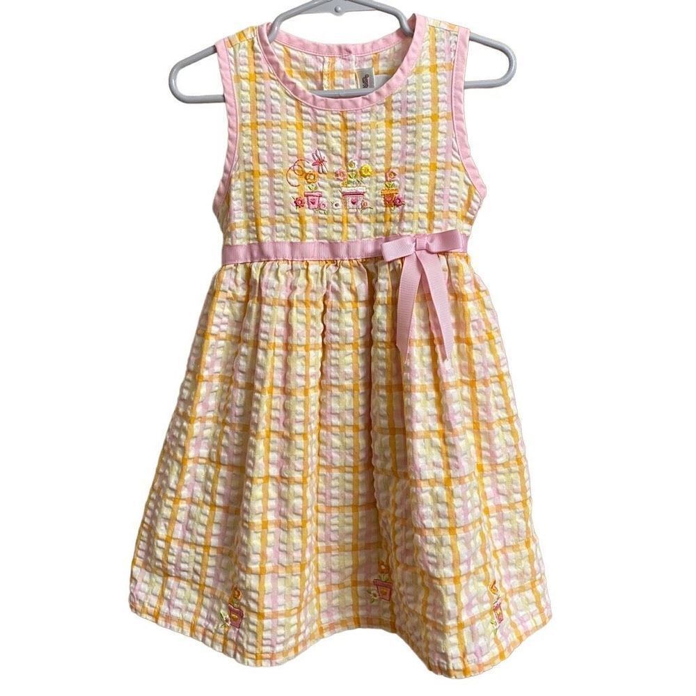 Y2K Youngland Pastel Gingham Gardening Dress